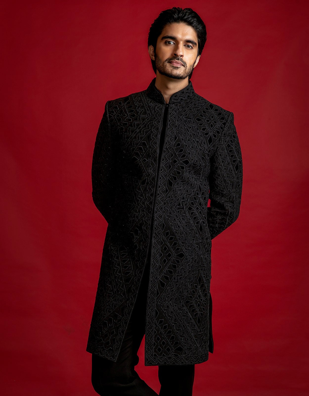 BLACK VELVET APPLIQUE INDOWESTERN