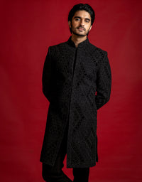 BLACK VELVET APPLIQUE INDOWESTERN