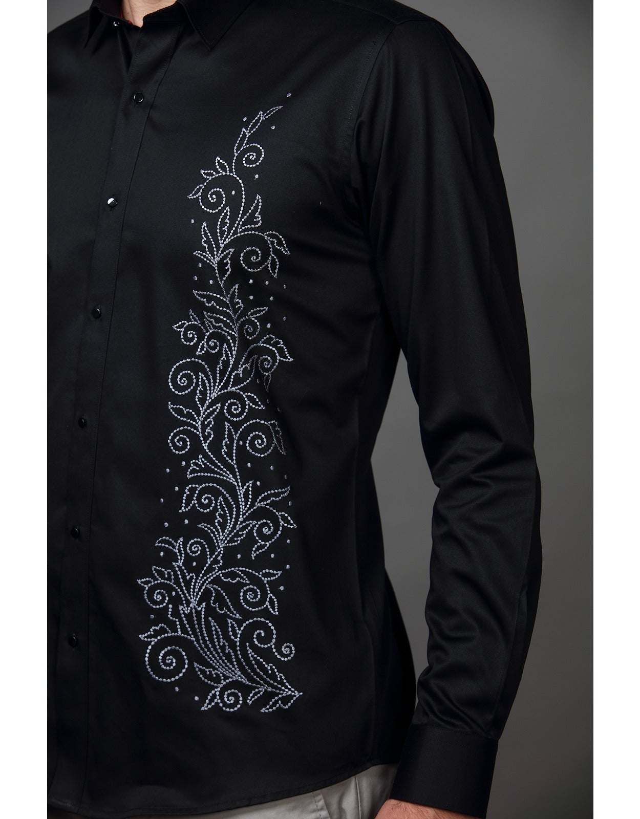 ABSTRACT FLORAL EMBROIDERY SHIRT