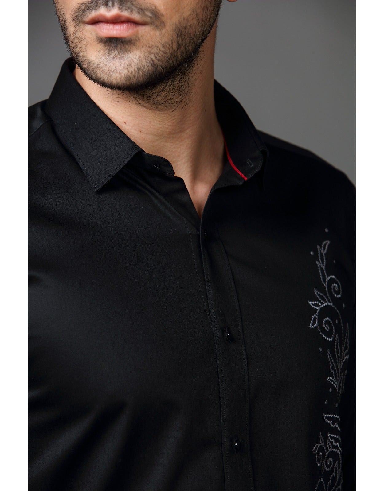 ABSTRACT FLORAL EMBROIDERY SHIRT