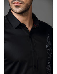 ABSTRACT FLORAL EMBROIDERY SHIRT