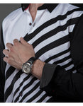 BLACK AND WHITE STRIPPED SHIRT