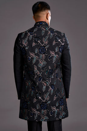 BLACK FLORAL INDO WESTERN