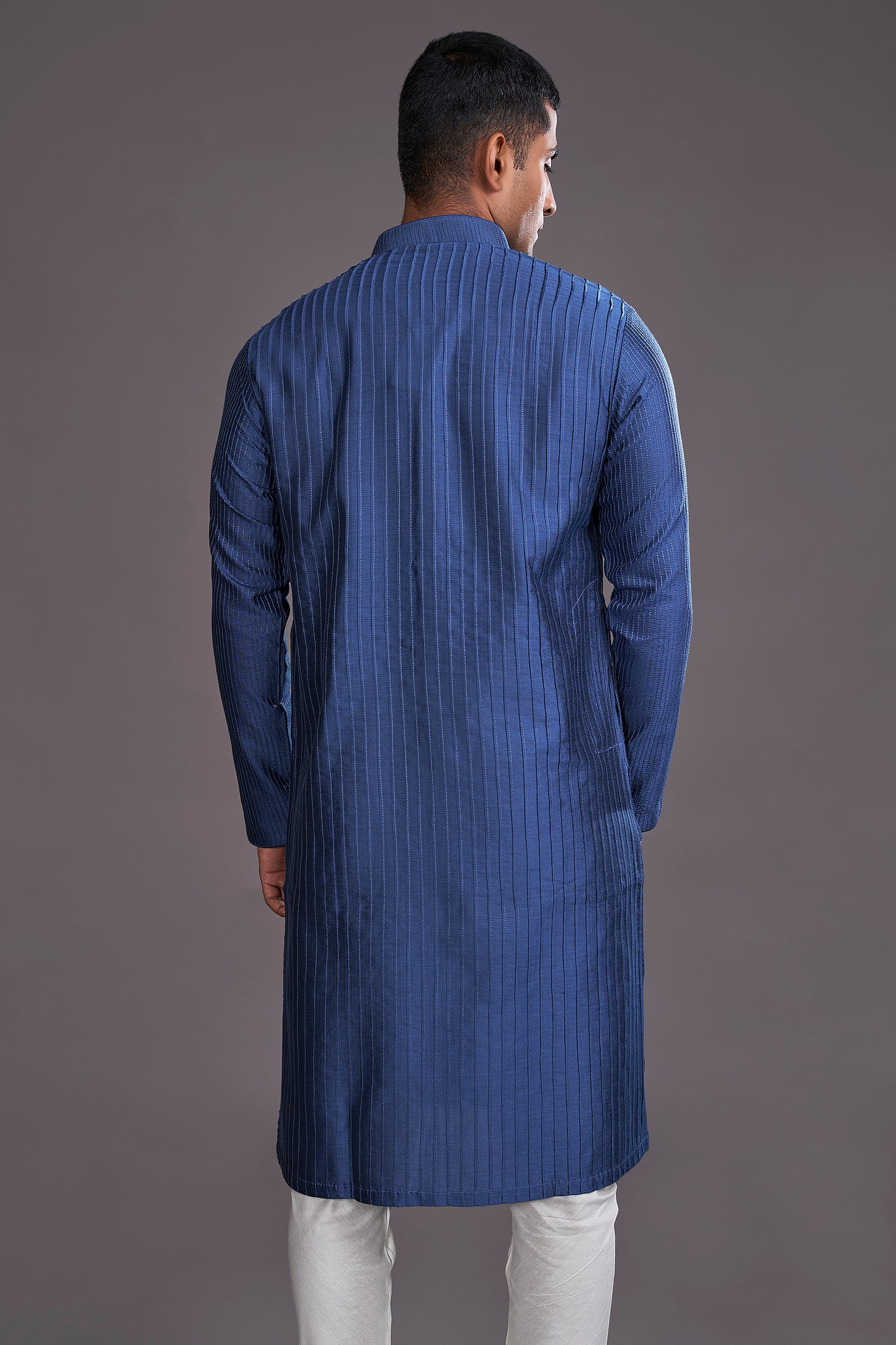 BLUE PLEETED KURTA
