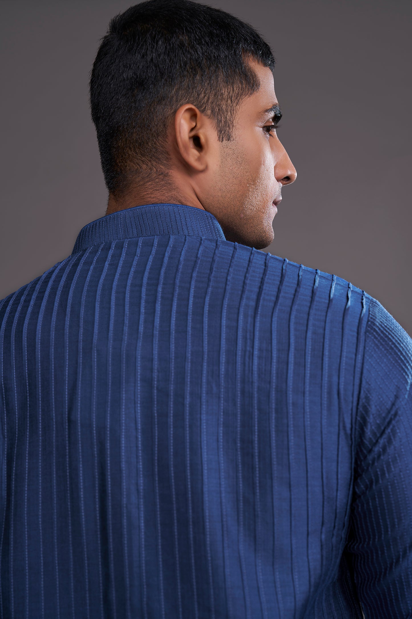 BLUE PLEETED KURTA