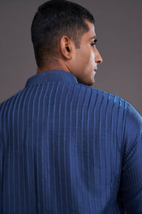 BLUE PLEETED KURTA