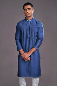 BLUE PLEETED KURTA