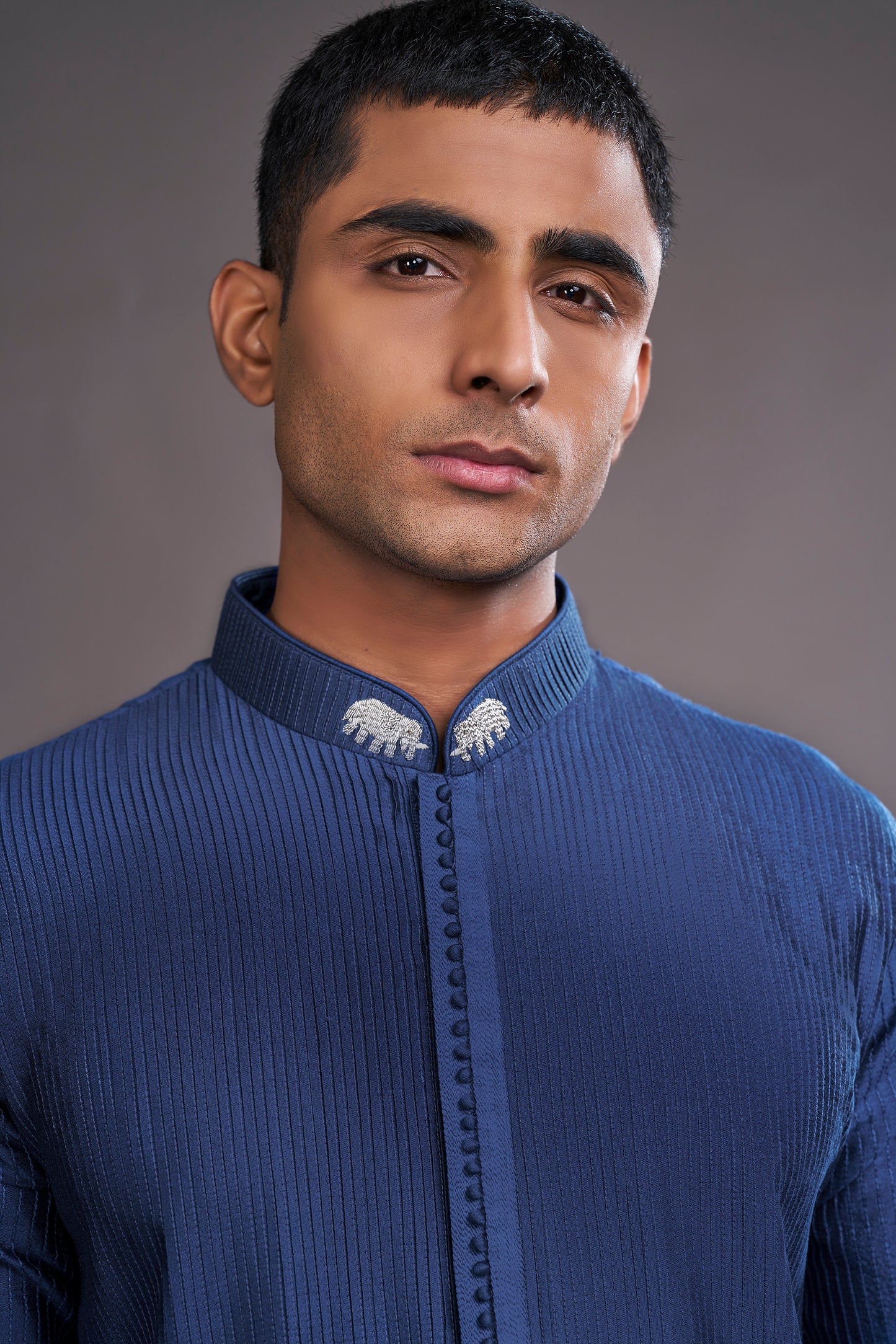 BLUE PLEETED KURTA