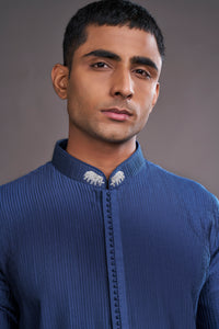 BLUE PLEETED KURTA