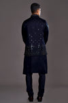 NAVY BLUE MIRROR BUNDI SET