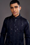 NAVY BLUE MIRROR BUNDI SET