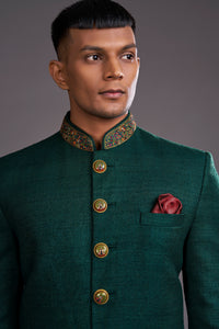 BOTTLE GREEN SHERWANI