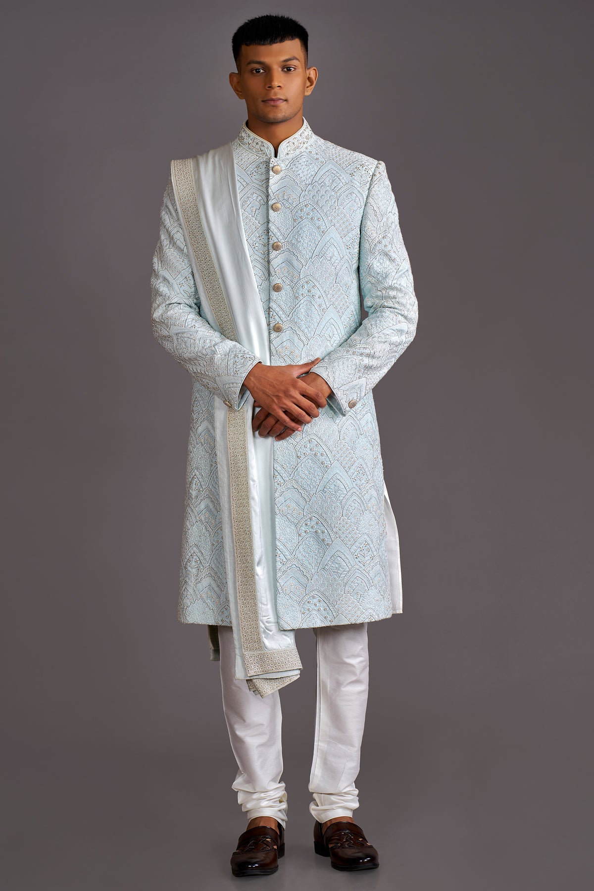 POWDER BLUE SHERWANI