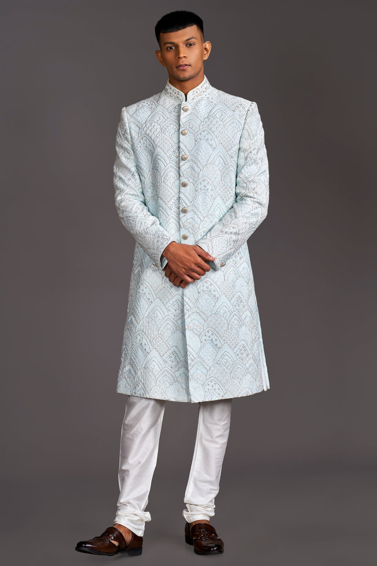 POWDER BLUE SHERWANI