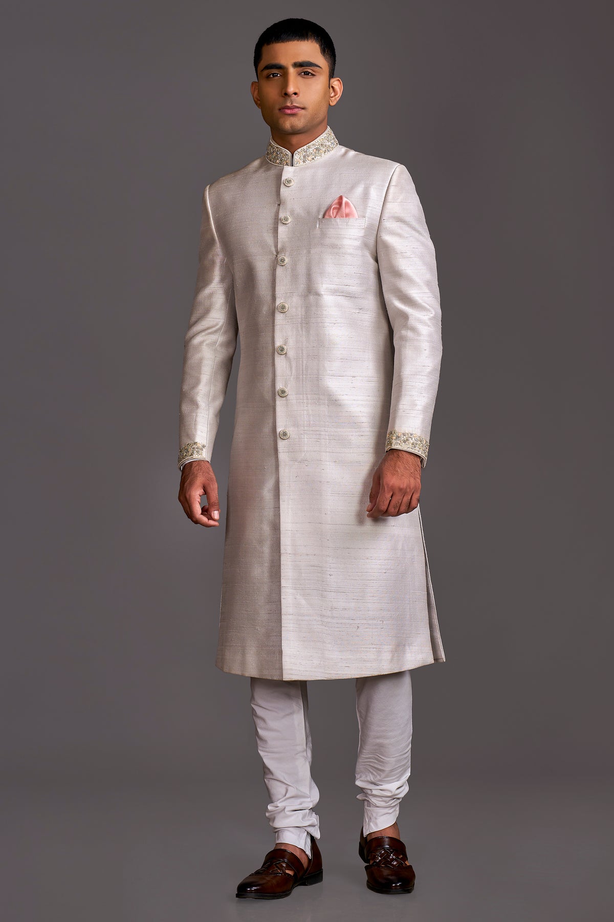 SILVER SHERWANI