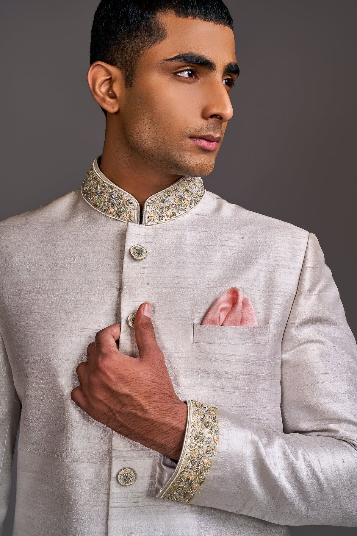 SILVER SHERWANI