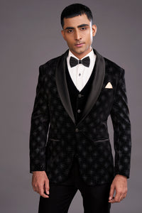 BLACK VELVET TUXEDO SUIT