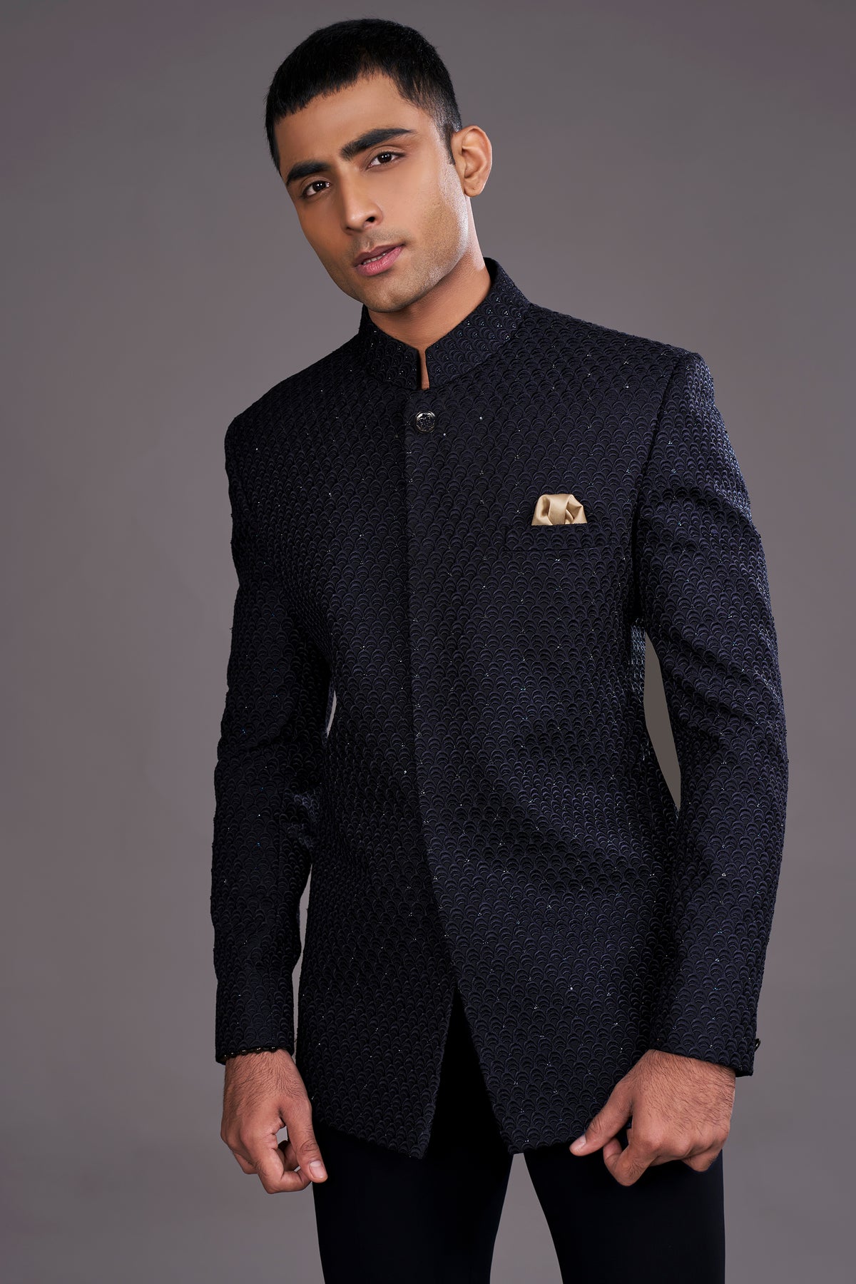 NAVY BLUE BANDHGALA SET