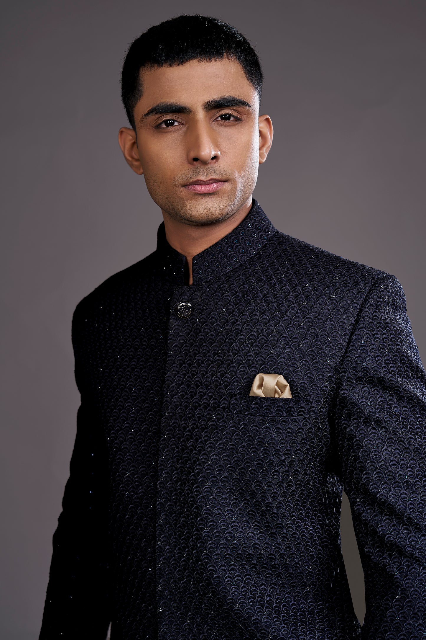 NAVY BLUE BANDHGALA SET