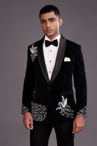 BLACK VELVET TUXEDO SUIT