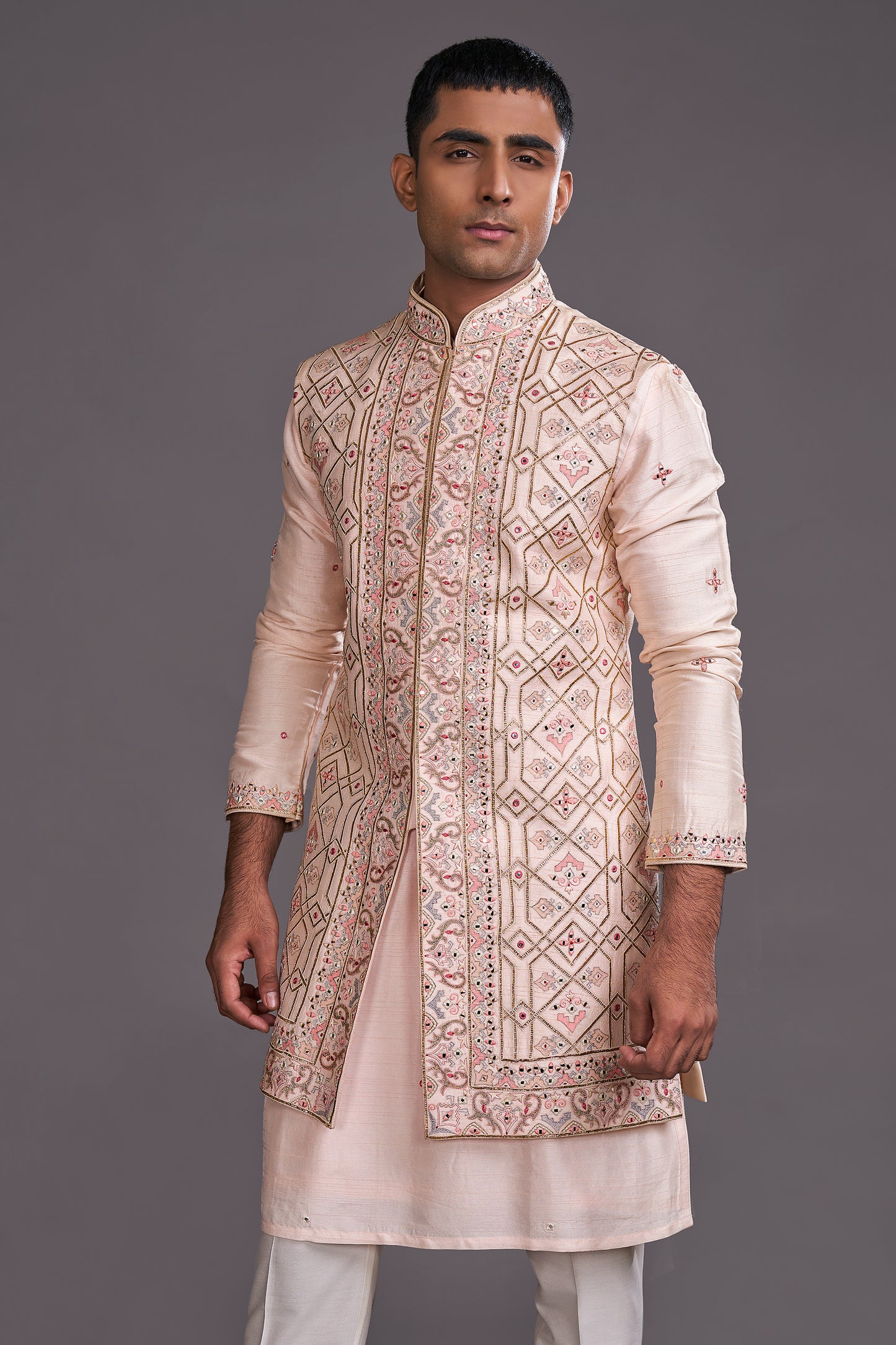 PINK LONG BUNDI SET