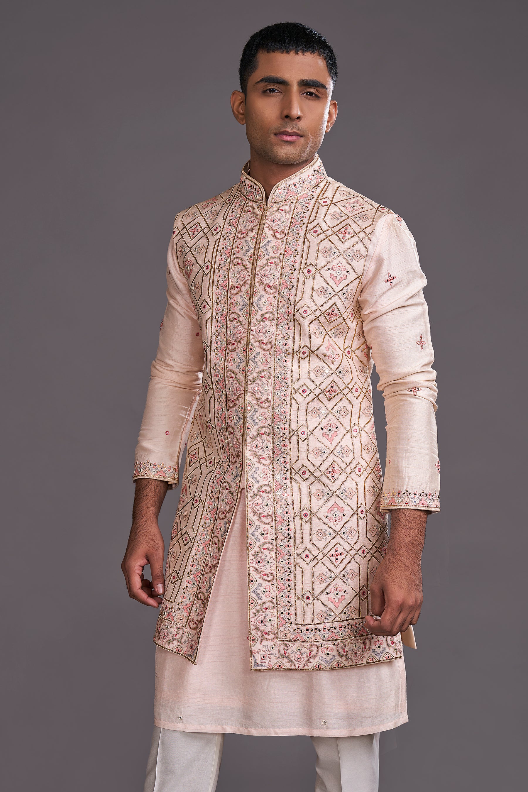 PINK LONG BUNDI SET