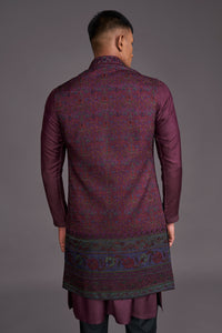 MAROON LONG BUNDI SET