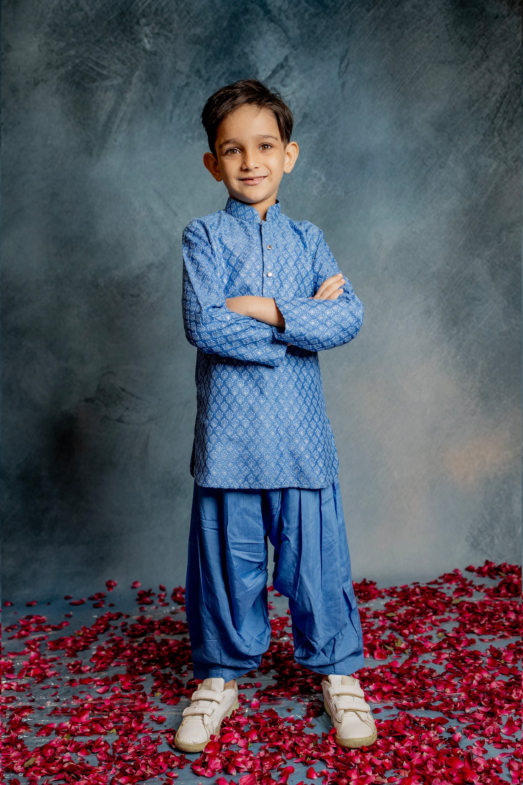 BLUE KURTA WITH PATIYALA