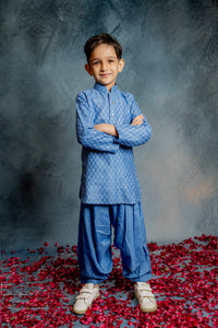 BLUE KURTA WITH PATIYALA