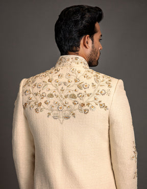 HONEY COMB LOOK GOLDEN SHERWANI