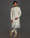 IVORY ANARKALI CUT SHERWANI