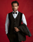 BLACK JACQUARD EMBROIDERED SUIT