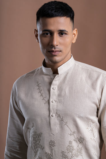 Natural Linen Floral Shirt