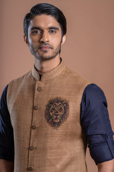 Lion Hand Embroidery Bundi