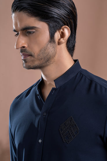 Mandarin Hand Embroidered Shirt