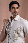 Natural Floral Hand Painted Shirt