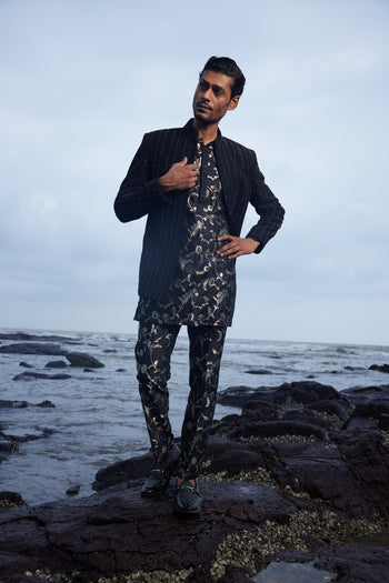 Black Coloured Indo-Western Set