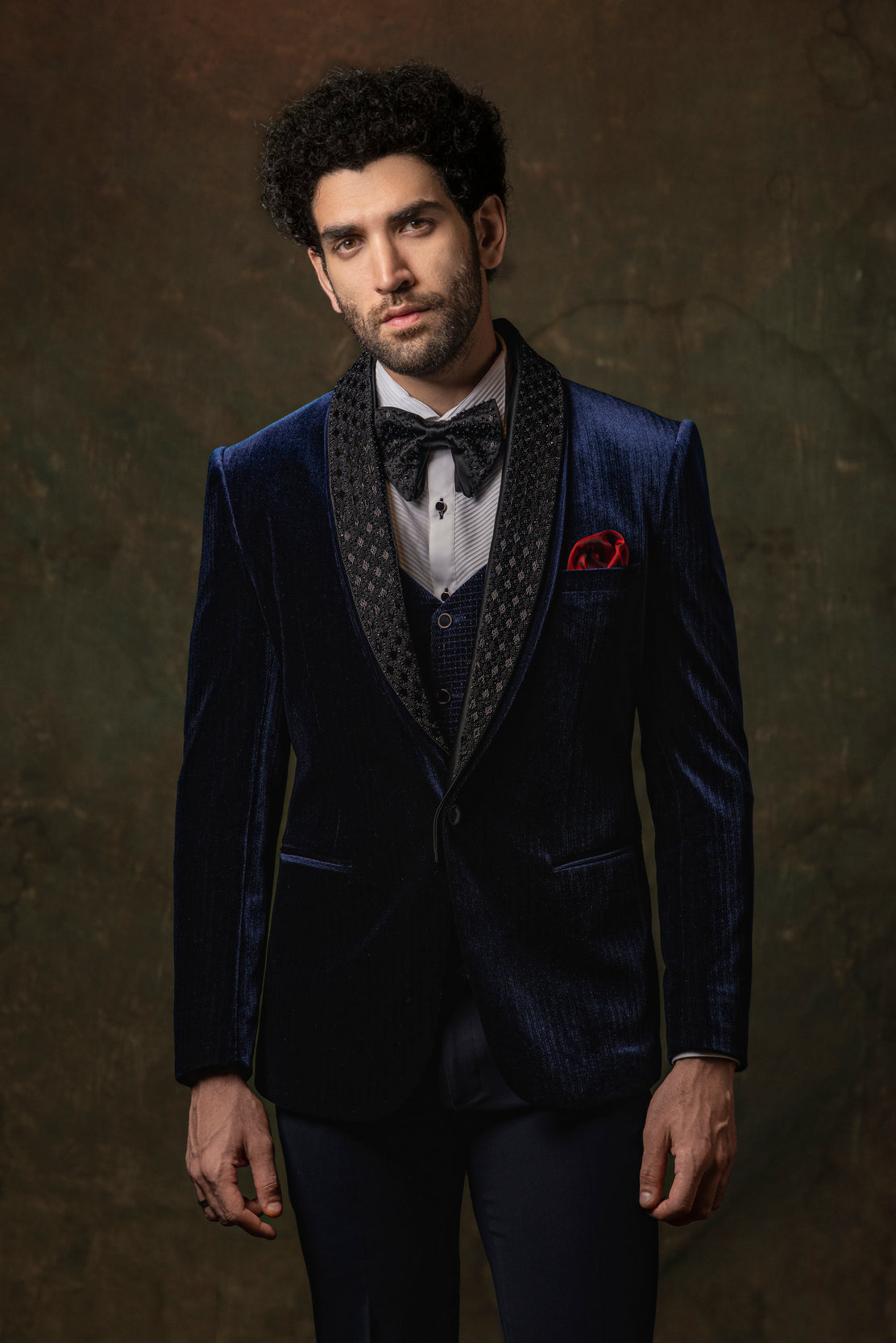 Blue Colour Soft Velvet Tuxedo
