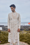 Ivory Colour Silk Fabric Sherwani