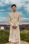 Ivory Colour Silk Fabric Sherwani