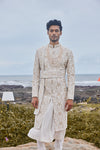 Ivory Colour Silk Fabric Sherwani