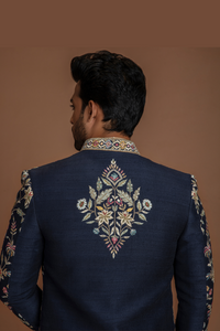 FLORAL OPEN JACKET INDO WESTERN