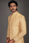 GEOMETRIC PATTERN GOLD SHERWANI