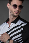 BLACK AND WHITE STRIPPED SHIRT