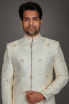 IVORY ANARKALI CUT SHERWANI