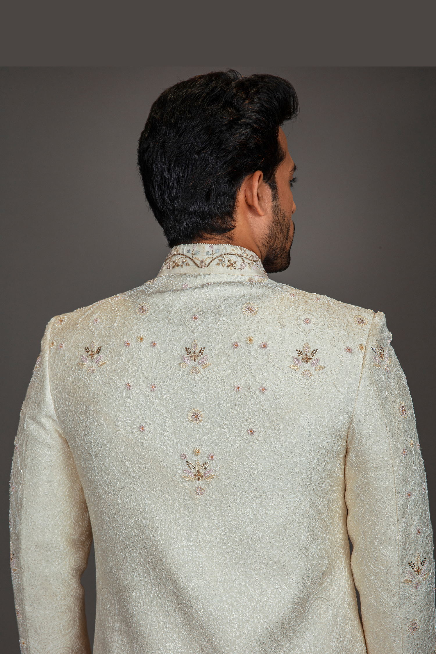 IVORY ANARKALI CUT SHERWANI