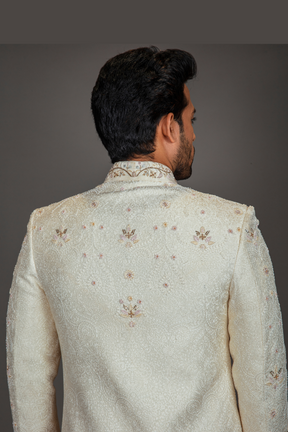 IVORY ANARKALI CUT SHERWANI