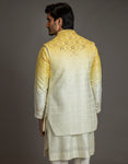 OMBRE DYED MIRROR WORK OPEN YELLOW BUNDI SET