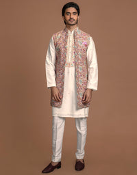 Kashmiri Embroidery Open Bundi Set