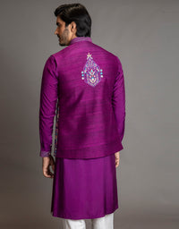 Multi Colour Purple Open Bundi Set